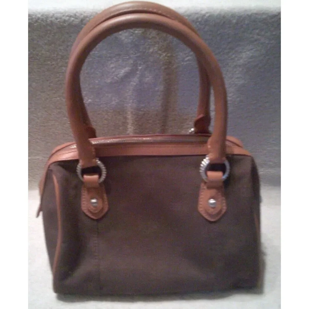Judith Ripka‎ Brown Signature Canvas Satchel Handbag